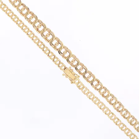 Halskedja doserad Bismarck, 45cm, bredd 4-7mm, 18K Vikt: 16,2 g