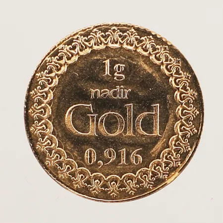 Mynt Nadir Gold, Turkiet, Ø 17,9mm, repig, 22K Vikt: 1 g