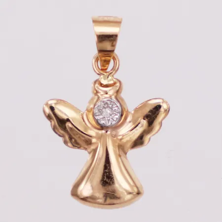 Hänge, ängel, diamant ca 0,002ct, längd 17mm inkl ögla, bredd 11mm, Guldfynd, 18K Vikt: 0,2 g