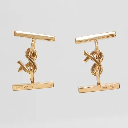 Ett par Manschettknappar Efva Attling för H&M, längd ca 30mm, bredd 20mm, 18K Vikt: 14,9 g