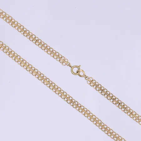 Halskedja X-länk, 39cm, bredd 5mm, bruksslitage, 18K Vikt: 10,8 g