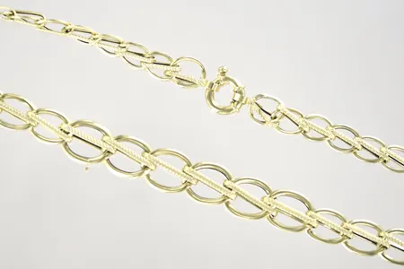Collier, längd 46 cm, bredd 7,5--11 mm, ihålig, 14K Vikt: 7,5 g