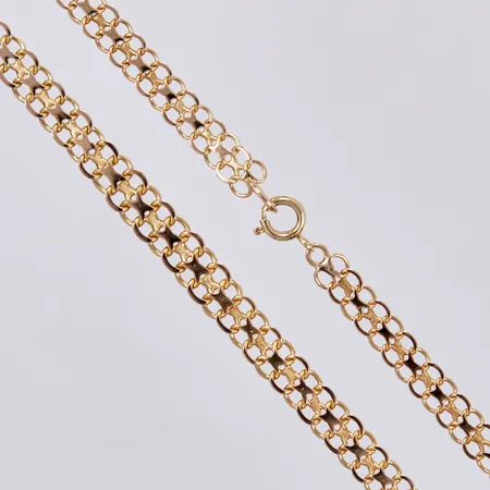 Collier doserad X-länk, längd: ca 44,5cm, bredd: ca 5-6mm, 18K  Vikt: 11,7 g