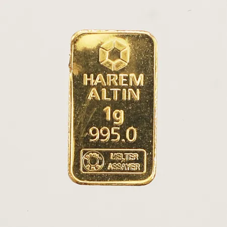 Guldtacka, Harem Altin, 995 gold, bucklig, 995/1000 guld Vikt: 1 g