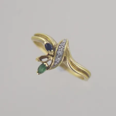 Ring med stenar, Ø 16½ mm, 1 sten saknas, 18K Vikt: 2,2 g