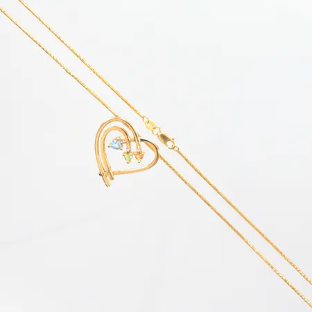 Collier 42cm,  hjärta 2,5cm, Guldfynd, 18k Vikt: 6,5 g