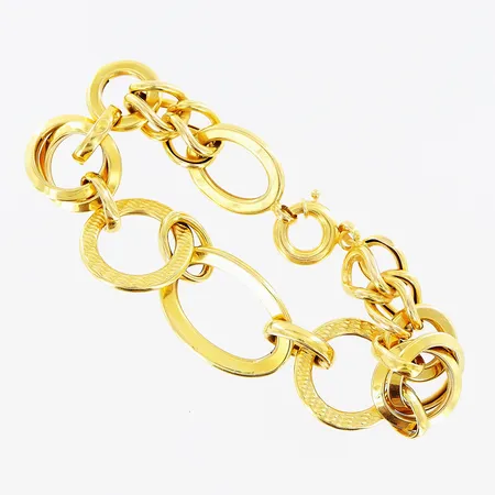 Armband, 18,5cm, bredd 12-18mm, bucklor, 21K Vikt: 12,4 g