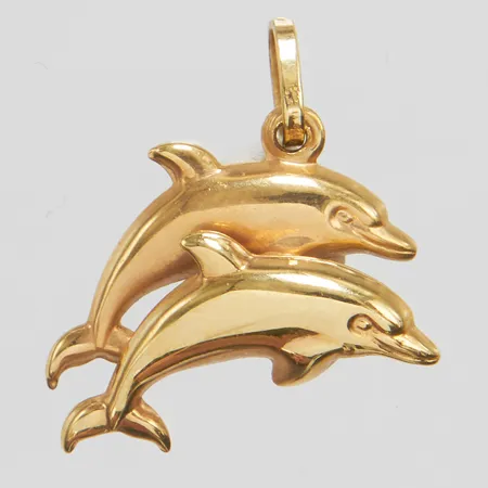 Hänge delfiner, längd 18mm, bredd 16mm, 18K Vikt: 1 g