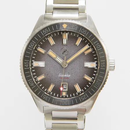 Herrur Zelos Blacktip 200m Diver Vintage Black, stål, automatisk, 41mm, snr 185, cal. Miyota 9015, safirglas, datum, stållänk, viklås, certifikat 2020, resefodral, box, ytterkartong. 