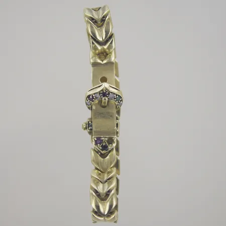 Armband med stenar, längd justerbar 19-20 cm, 1 sten saknas, 14K Vikt: 24 g