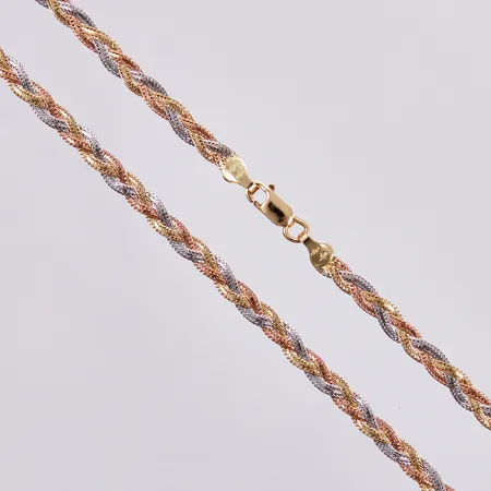 Kedja längd ca 41,5cm, bredd ca 4mm, vg/gg/rg, GFAB 18K Vikt: 5,9 g