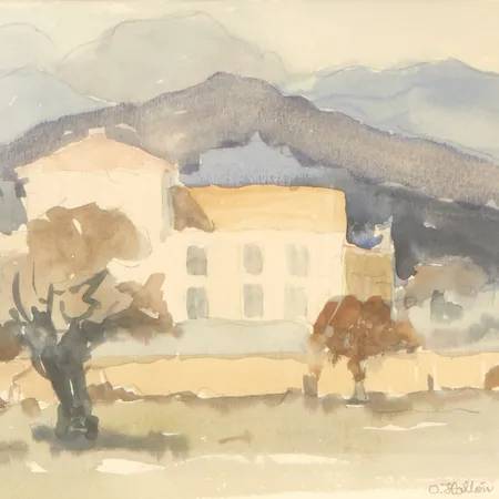 Tavla akvarell, signerad Olle Hallén, rammått 32x42cm Vikt: 0 g Skickas med paket.