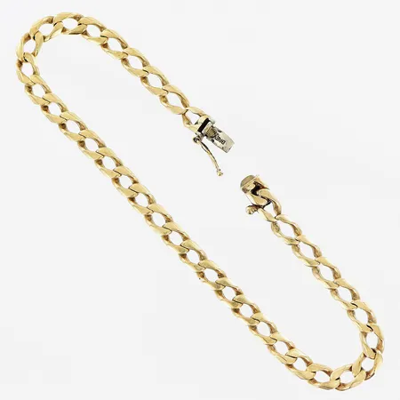 Armband, Pansar, 21,7cm, bredd 5mm, slitage, skevheter, 9K.  Vikt: 12,2 g