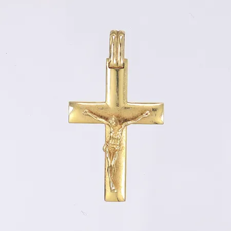 Hänge, krucifix, 44x24mm, smärre slitage, 18K  Vikt: 8,4 g