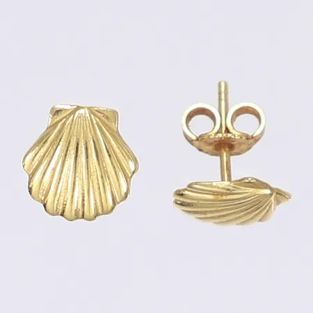 Ett par örhängen snäckskal, Ø8mm, 18K Vikt: 1,4 g