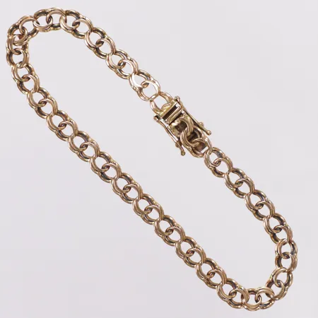 Armband, Bismarck, längd 19mm, bredd 5,3mm, GFAB, glappt lås, 18K Vikt: 8,2 g