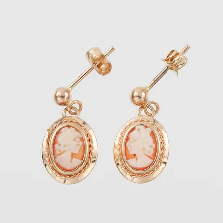 Parörhängen came, höjd ca 17mm, 18k Vikt: 1,6 g