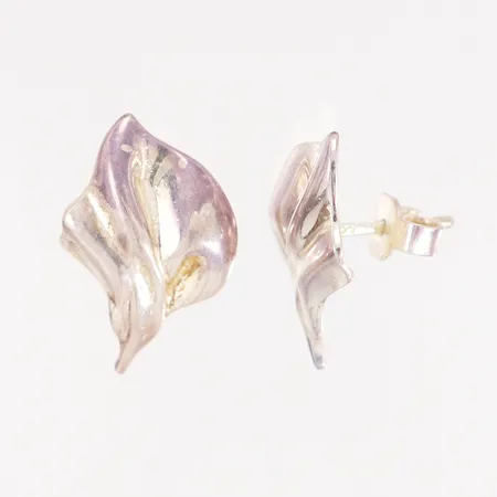 Ett par örhängen löv, längd: 18mm, silver 925/1000 Vikt: 1,9 g