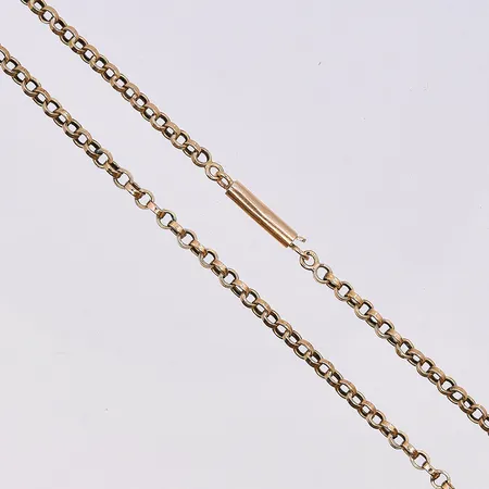 Kedja, längd 50 cm, bredd 3 mm, 18K. Vikt: 5 g