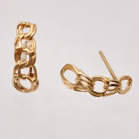 1par örhängen i 18K guld, Bismarck, mått 5,4x14mm, snurrebussar saknas, vikt 1,17g.