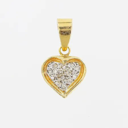 Hänge hjärta, diamanter 14 x ca 0,005ct, 8,5x17mm, 18K Vikt: 1,1 g