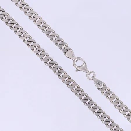 Halskedja pansar, 45,5cm, bredd 6mm, silver 925/1000  Vikt: 27,5 g
