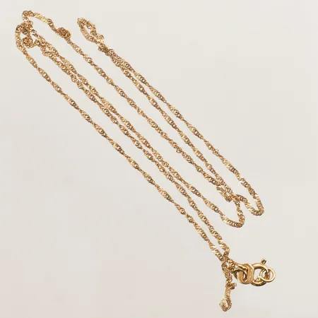 Kedja Singapore, längd 44cm, bredd 1,2mm, defekt, 18K Vikt: 1,4 g