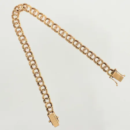 Armband Bismarck, längd 19,5cm, bredd 6mm, svaga länkdelar, 18K  Vikt: 12,4 g