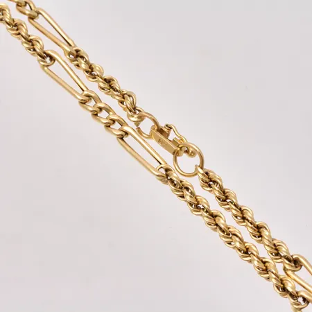 Kedja i 18K guld, 51,5cm, Cordell/Figaro, bredd 3,6mm, ihålig, vikt 12,64g.