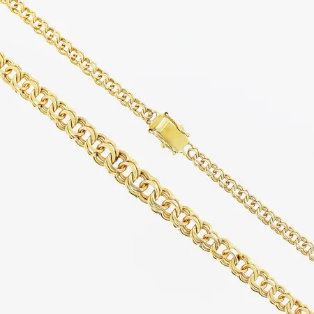 Collier, doserad Bismarck, 45,5cm, 4-7,5mm, smärre tillverkningsdefekter, 18K.  Vikt: 24,9 g
