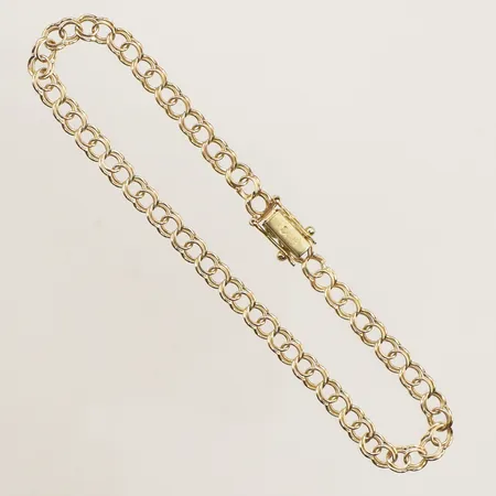 Armband Bismarck, ca 18cm, bredd ca 4mm, svaga länkdelar, 14K Vikt: 3,4 g