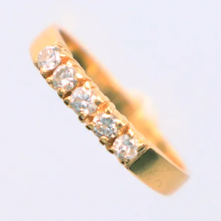Ring diamanter, 5x0,05ct, Ø17¾, 18k Vikt: 3,3 g