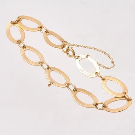 Armband i 18K guld, 20cm, bredd 11,1mm, personlig gravyr, vikt 14,8g.