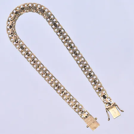Armband X-länk, längd 19,5 cm, bredd 6 mm, 18K. Vikt: 11,6 g
