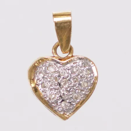 Hänge, diamanter 14xca0,005ct, längd 14mm inkl ögla, bredd 9mm, 18K Vikt: 0,7 g