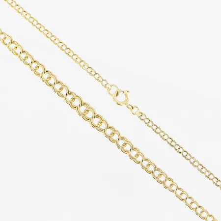 Collier, doserad Bismarck, 47,5cm, bredd 3-5mm, slitage, 18K.  Vikt: 8,6 g