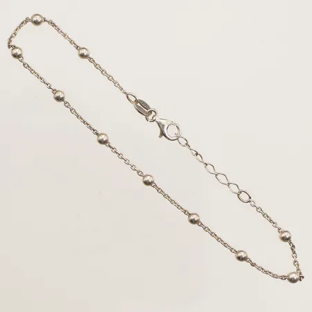 Armband med kuldekor, längd 18-20cm, bredd 0,9-3mm, 925/1000 silver Vikt: 1,9 g