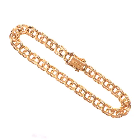 Armband Bismarck, längd 19,5cm, bredd 6,9mm, M.K:S Guldsmedsatelier Ab, år 1961, 18K Vikt: 16,5 g