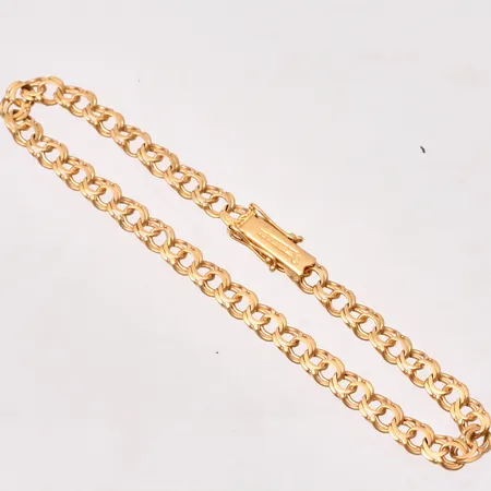Armband i 18K guld, 20cm, Bismarck, bredd 5mm, vikt 8,07g.