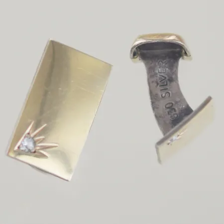 Manschettknappar, längd 10,7x 6,3 cm mm, förgyllt silver 830/1000, 11 gr Vikt: 11 g