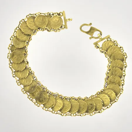 Armband, längd 18,5 cm, bredd 11 mm, 21K Vikt: 11,7 g