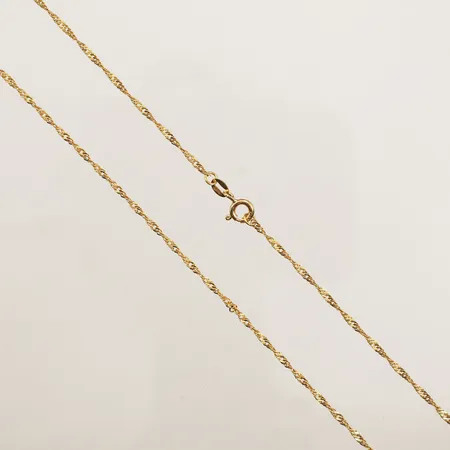 Kedja Singapore, längd 50cm, bredd 1,7mm, 21K Vikt: 3,7 g