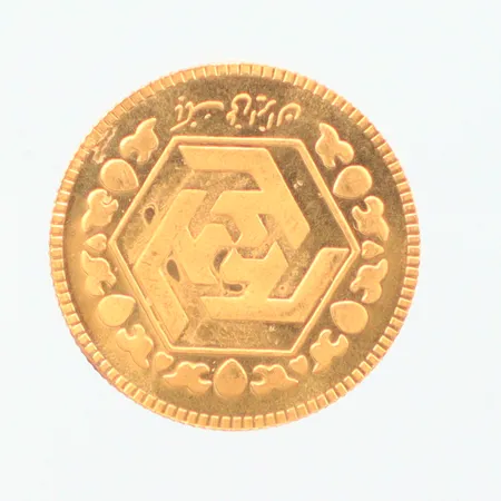Guldmynt, Ø16,2 mm, Iran, öppnat etui, 21K Vikt: 2 g