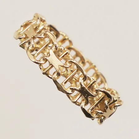 Ring X-länk med stav, stl 18, bredd 6mm, 18K Vikt: 3 g