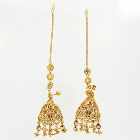 Ett par örhängen med emaljdetaljer, 2-33mm, 21K Vikt: 32,4 g