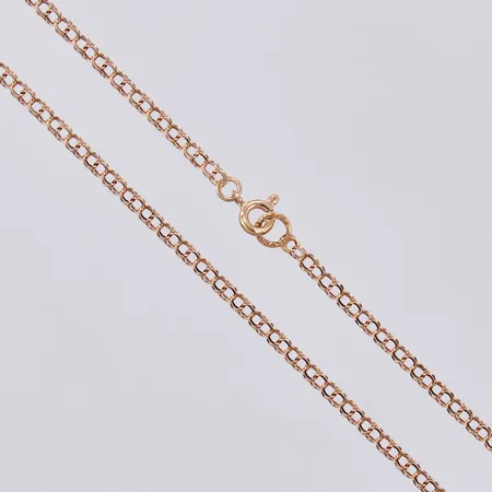 Kedja Bismarck, längd: ca 38,5cm, bredd: ca 3mm, Guldsmedjan Hilden Holger, Sala, år 1986, 18K  Vikt: 2,9 g