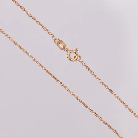 Kedja, Singapore, längd 42cm, bredd 1,3mm, Guldfynd, 18K   Vikt: 1,8 g