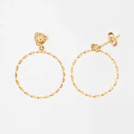 Ett par örhängen med cirklar Ø20mm, 18K Vikt: 1,9 g