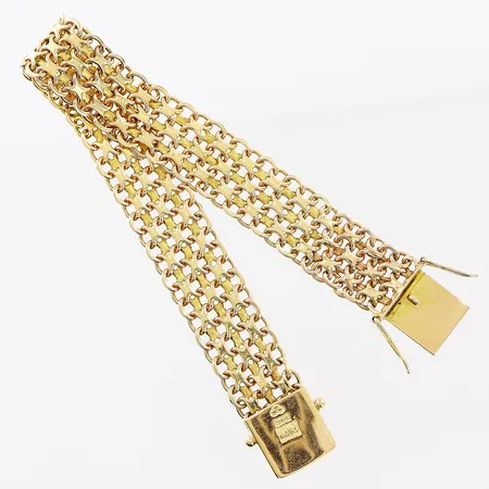 Armband X-länk, 17cm, bredd 12mm, 18K Vikt: 21,2 g
