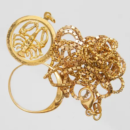 Diverse guld, defekta, ojämnheter, 18K Vikt: 16,1 g